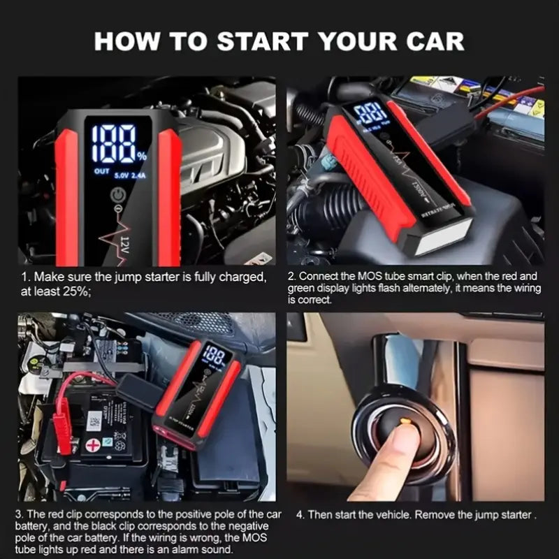 12V Portable Car Battery Jump Starter