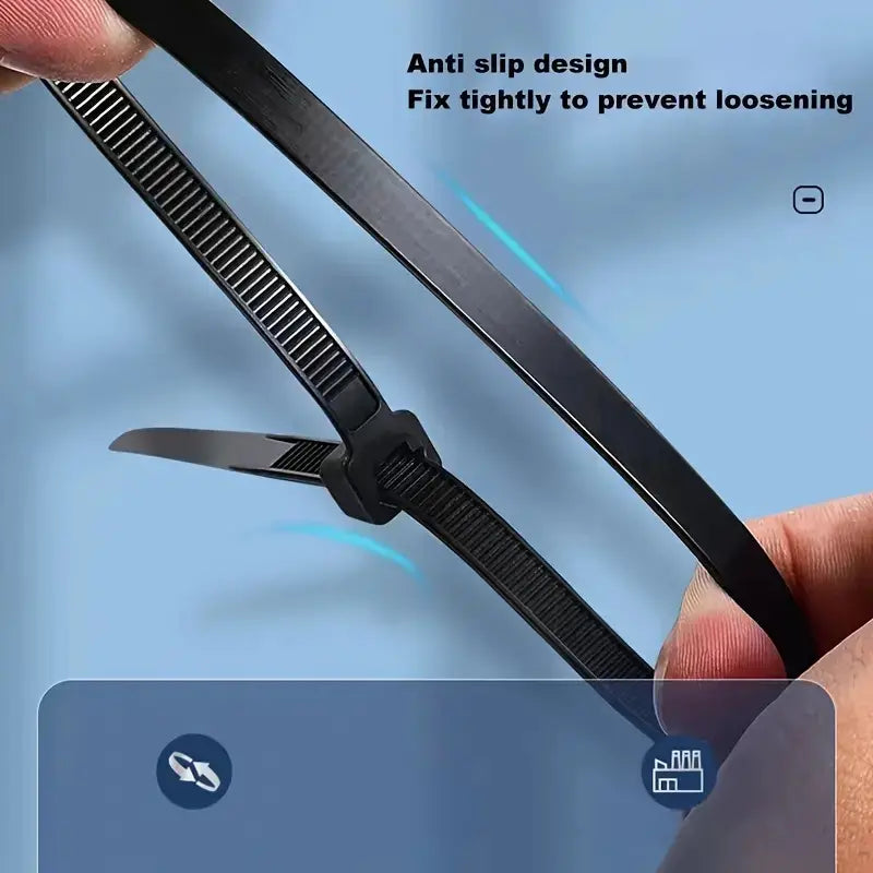 300 Pcs Black Nylon Cable Ties