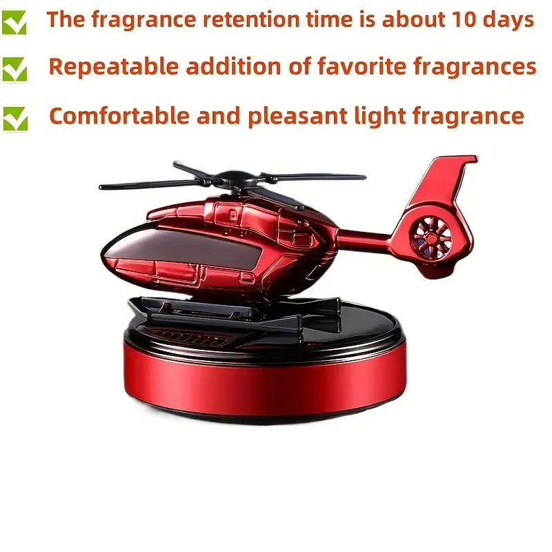 Solar-Powered Helicopter Car Air Freshener – Fun & Unique