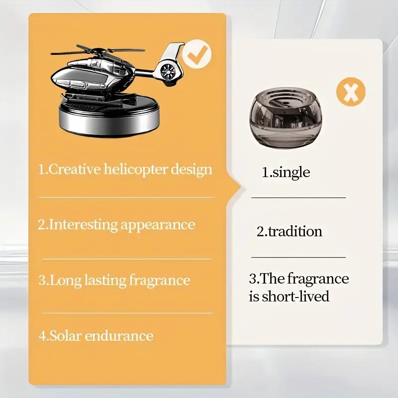 Solar-Powered Helicopter Car Air Freshener – Fun & Unique