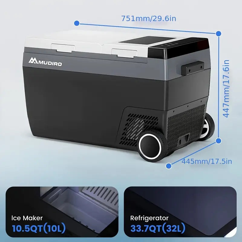 Mudiro 12V Car Fridge with Ice Maker