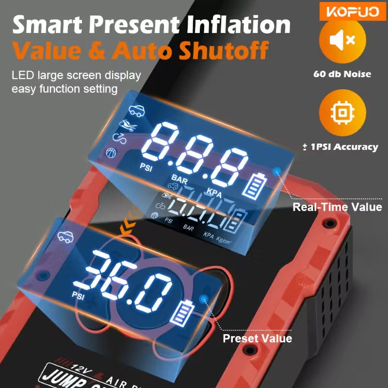 KOPUO 7-in-1 6000A Car Jump Starter