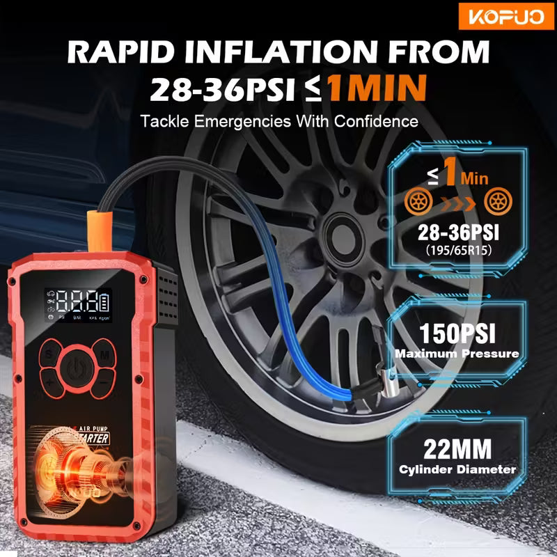 KOPUO 7-in-1 6000A Car Jump Starter