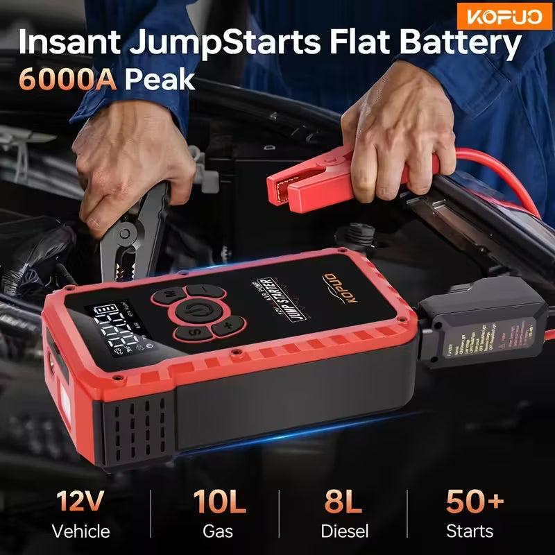 KOPUO 7-in-1 6000A Car Jump Starter