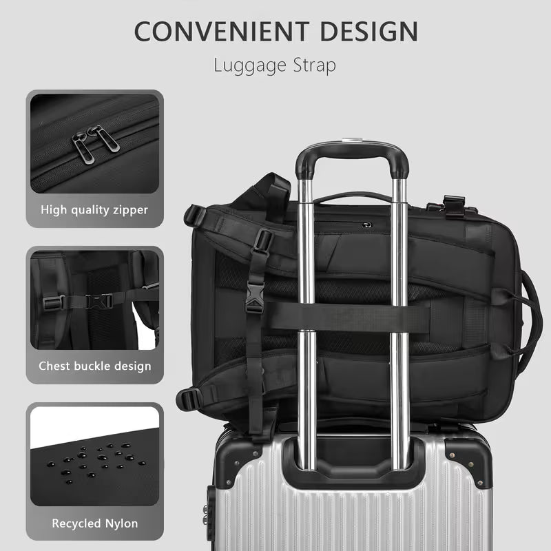 HUABUPS 45L Expandable Backpack with Vacuum Seal