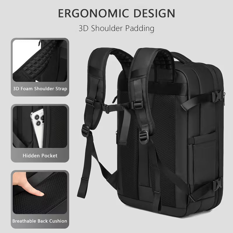 HUABUPS 45L Expandable Backpack with Vacuum Seal