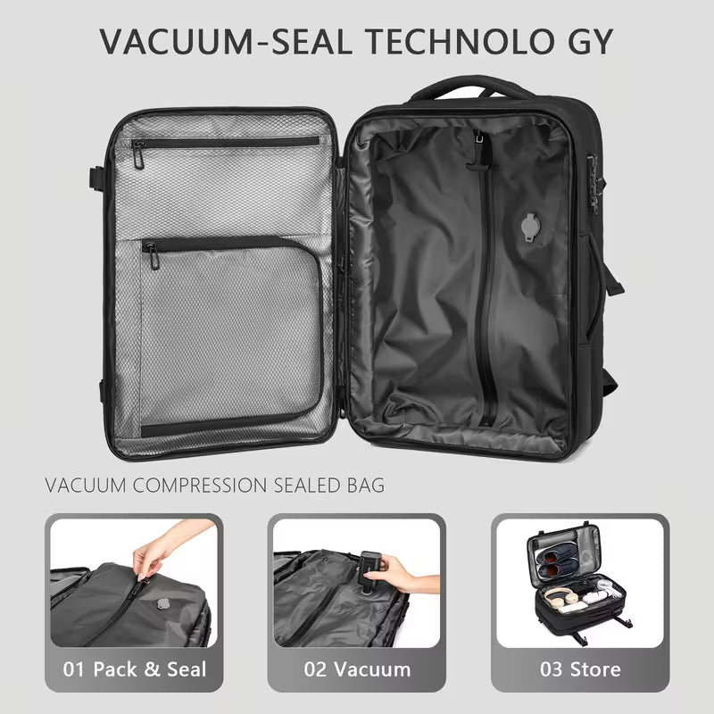 HUABUPS 45L Expandable Backpack with Vacuum Seal