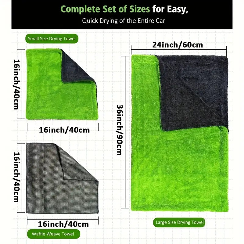 3-Pack Microfiber Car Towels