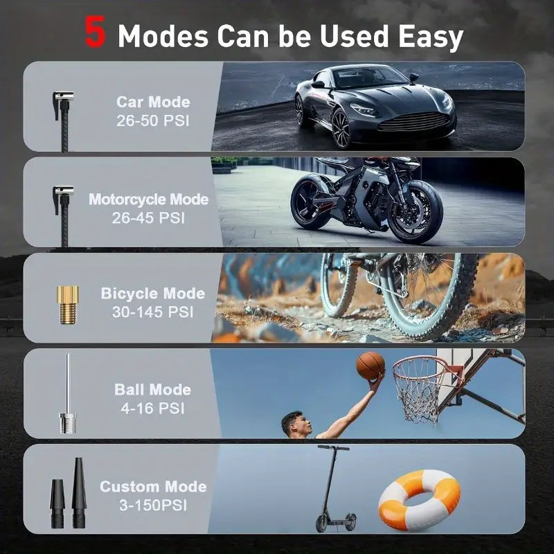 Portable Air Compressor for Car, Bicycle, Motorcycle