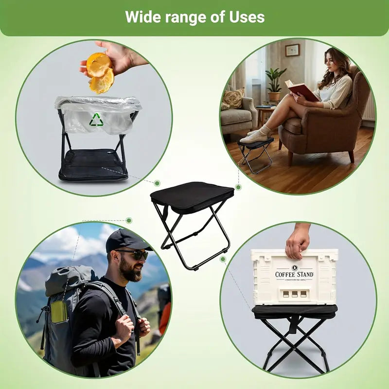 Portable Durable Folding Stool for Outdoor Camping, Hiking & Travel