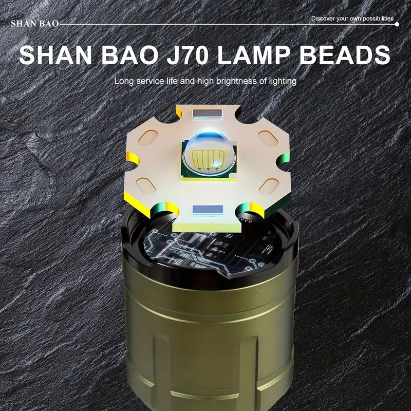 Powerful Aluminum Flashlight with Focused Burning Lens