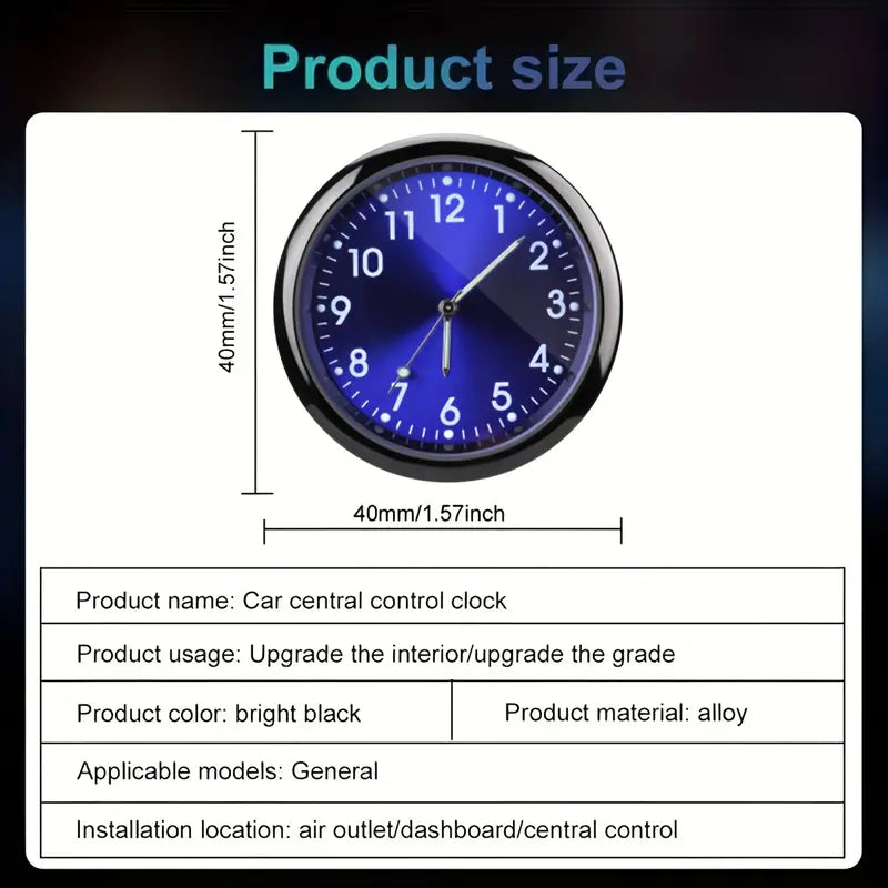 Premium Mini Quartz Car Clock