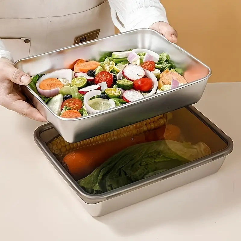 3-Pack Stainless Steel Food Storage Containers with Lids – Reusable & Durable