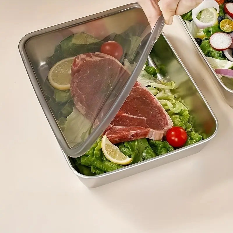 3-Pack Stainless Steel Food Storage Containers with Lids – Reusable & Durable