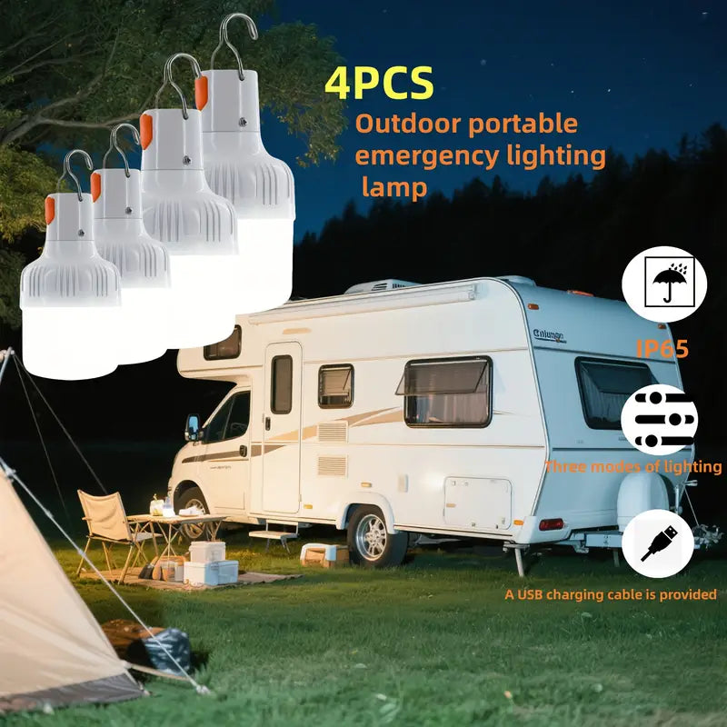 4-Pack USB Outdoor LED Light Bulbs
