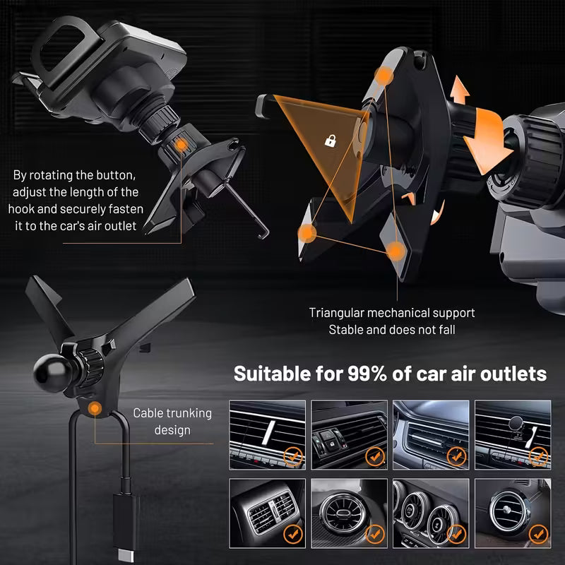 Wireless Car Charger Mount for Smartphone & Tablet