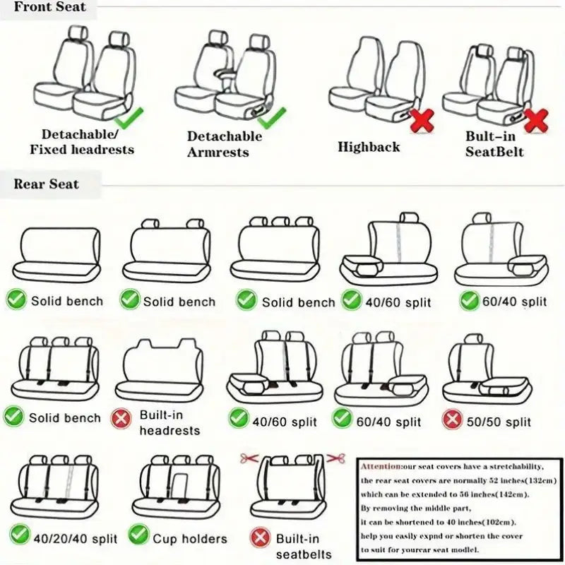 Luxury Car Seat Covers for 5 Seats
