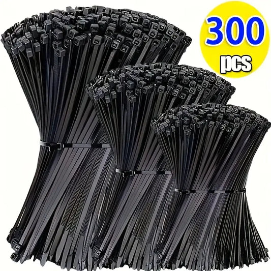 300 Pcs Black Nylon Cable Ties