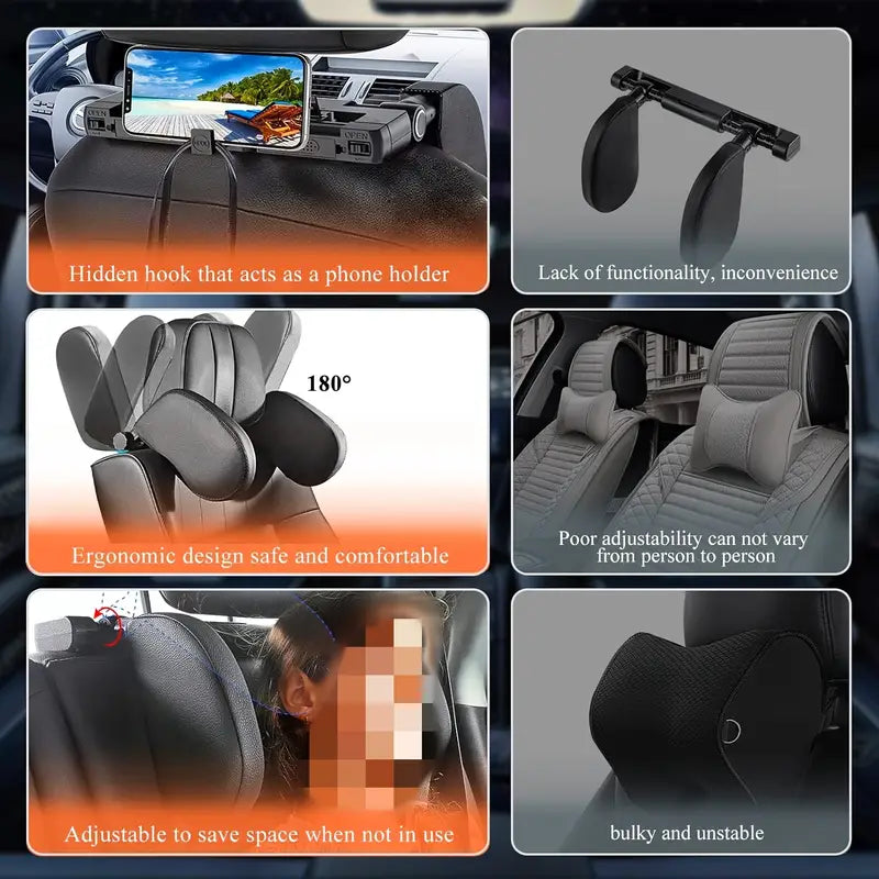 Adjustable Car Headrest Pillow
