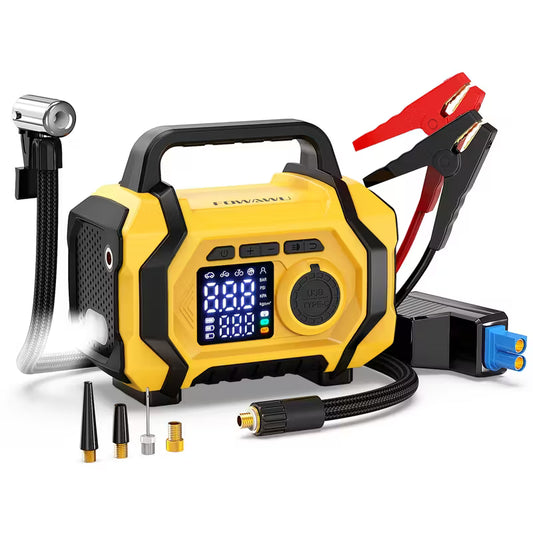 9-in-1 Car Jump Starter with Power Bank, Flashlight & Emergency Kit