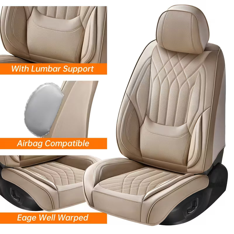 Premium PU Leather Car Seat Covers Full Set