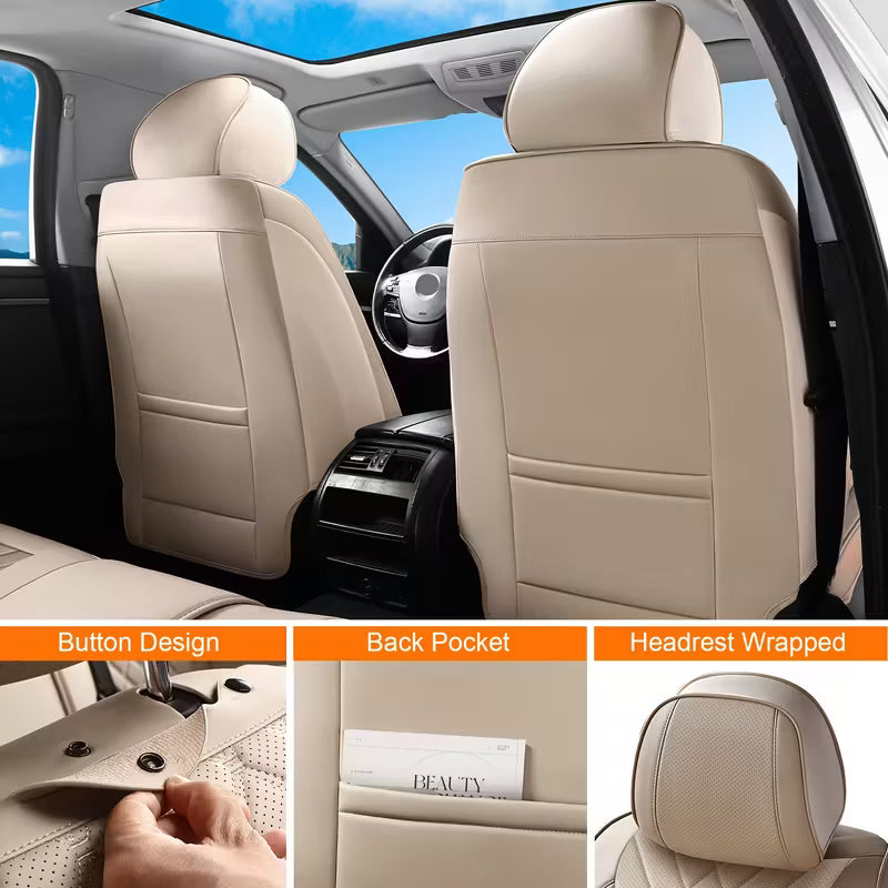 Premium PU Leather Car Seat Covers Full Set