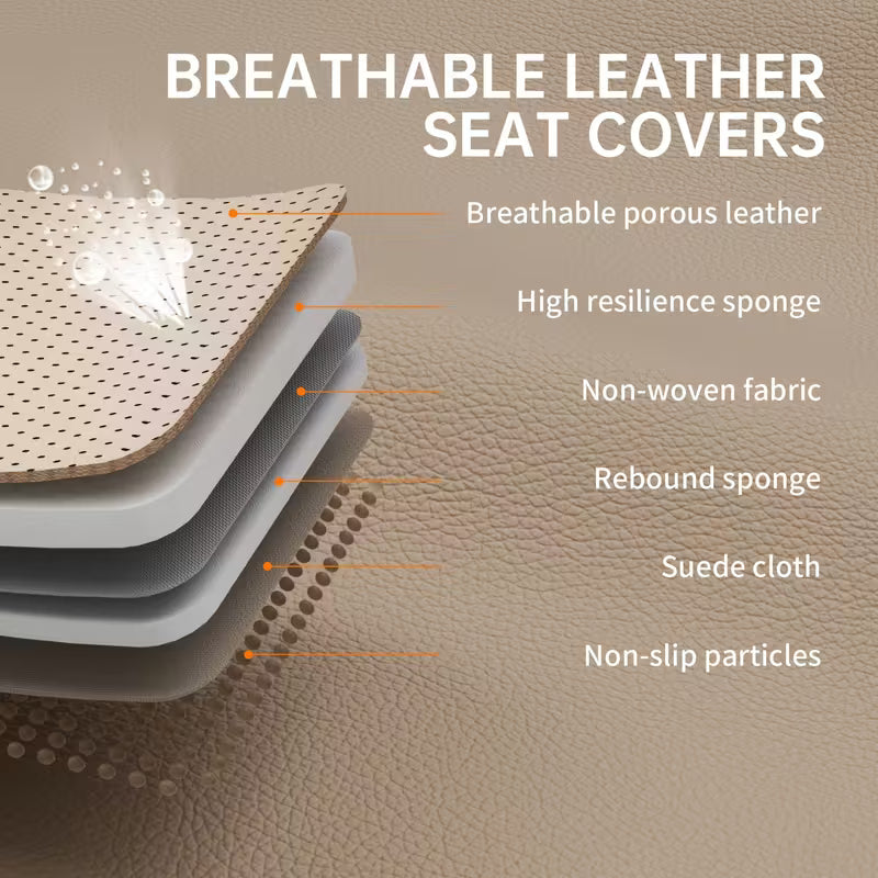 Premium PU Leather Car Seat Covers Full Set