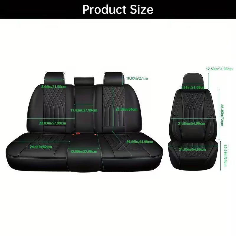 Premium PU Leather Car Seat Covers Full Set