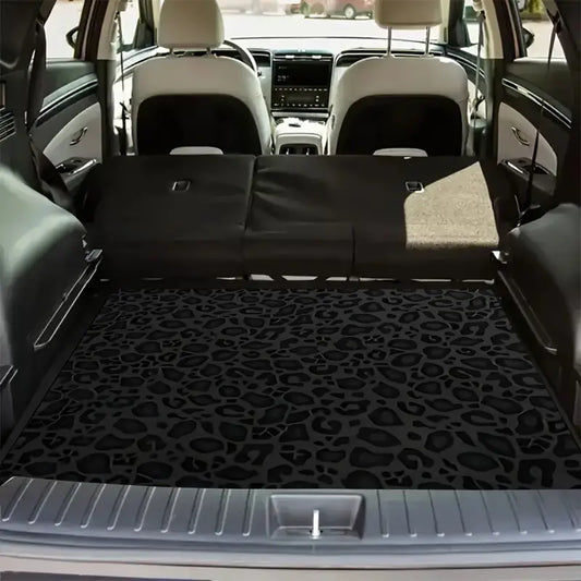 Black Leopard Car Trunk Mat