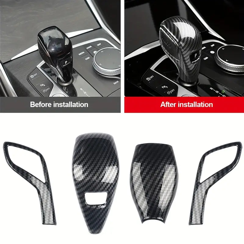 Carbon Fiber Gear Shift Knob Cover Protector for BMW