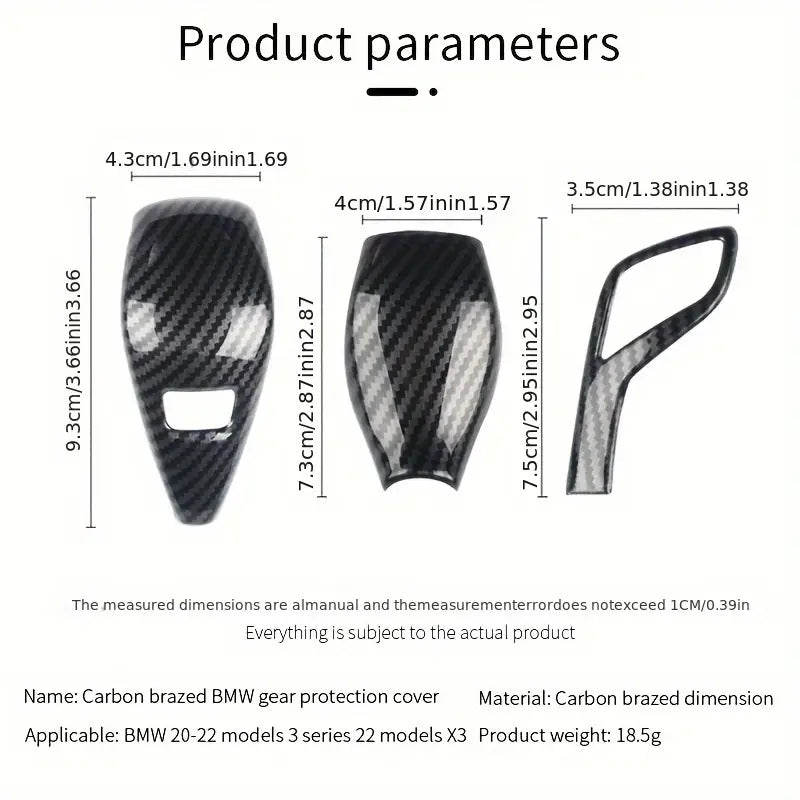 Carbon Fiber Gear Shift Knob Cover Protector for BMW