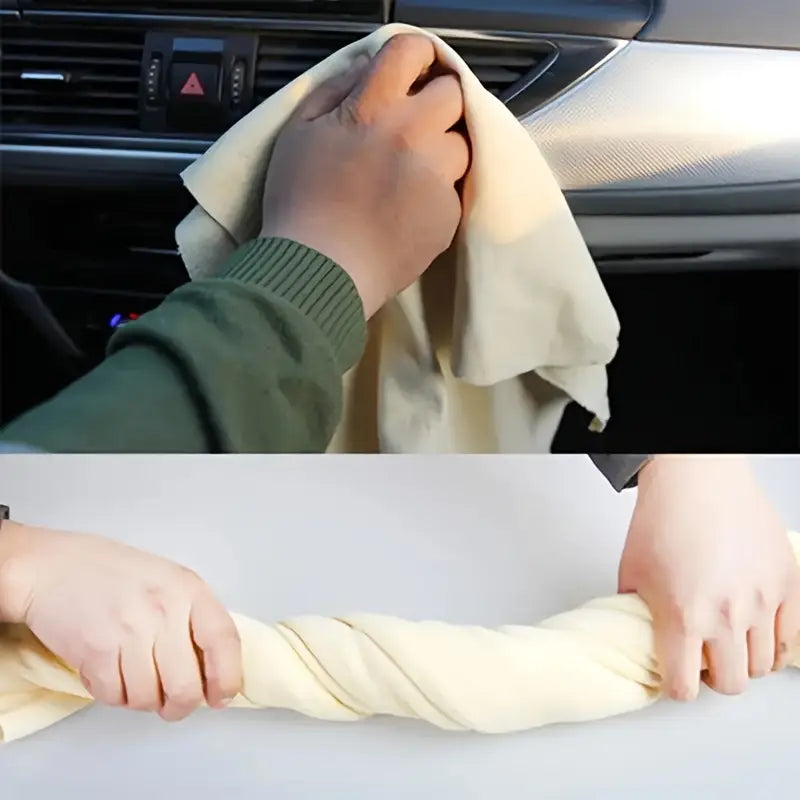 Premium Deer Leather Car Drying Towel – Soft & Highly Absorbent