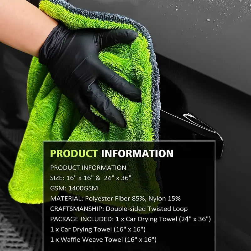 3-Pack Microfiber Car Towels