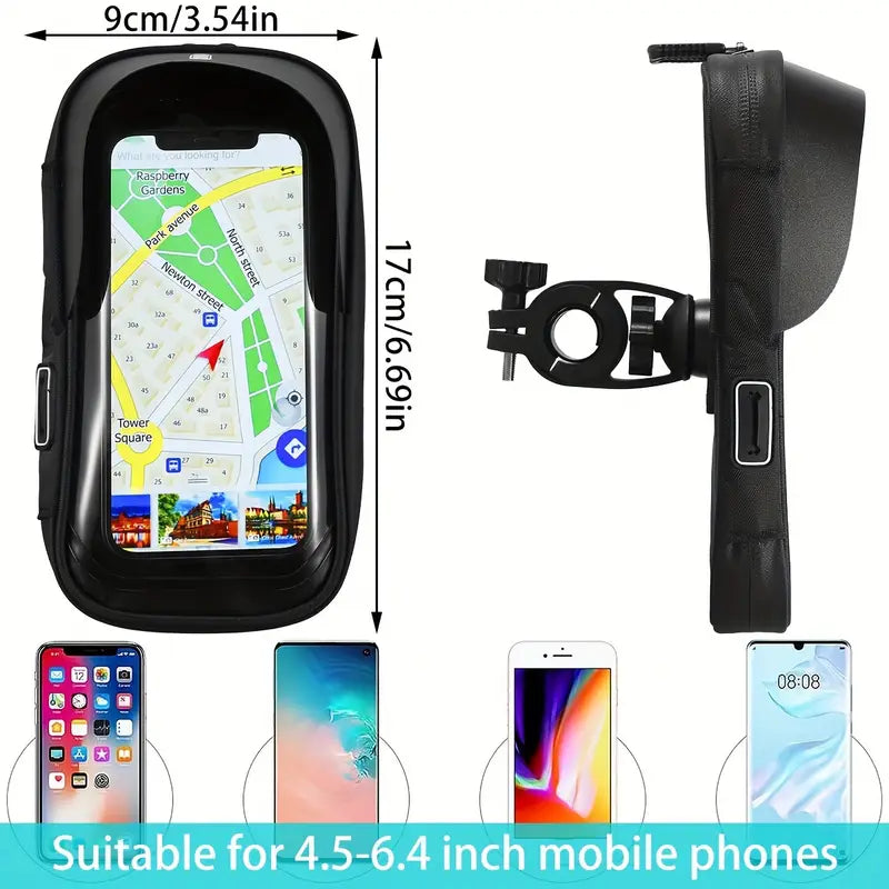 Motorcycle Phone Holder with 360° Rotation