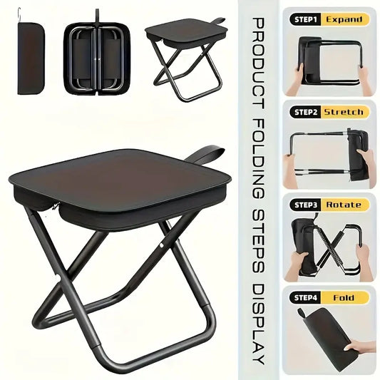 Portable Durable Folding Stool for Outdoor Camping, Hiking & Travel