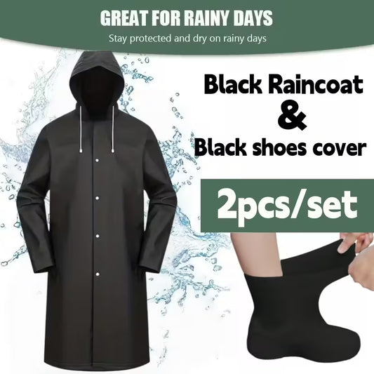 Raincoat and Waterproof Shoe Covers Set