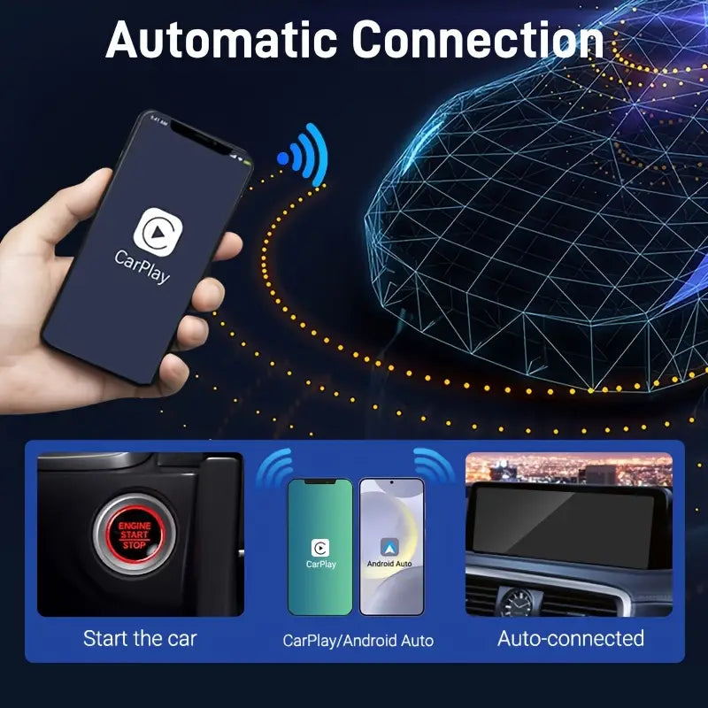 2-in-1 Wireless CarPlay & Android Auto Box with AI