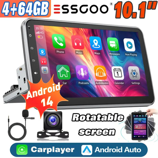 ESSGOO 10.1 Inch Car Stereo with Touchscreen